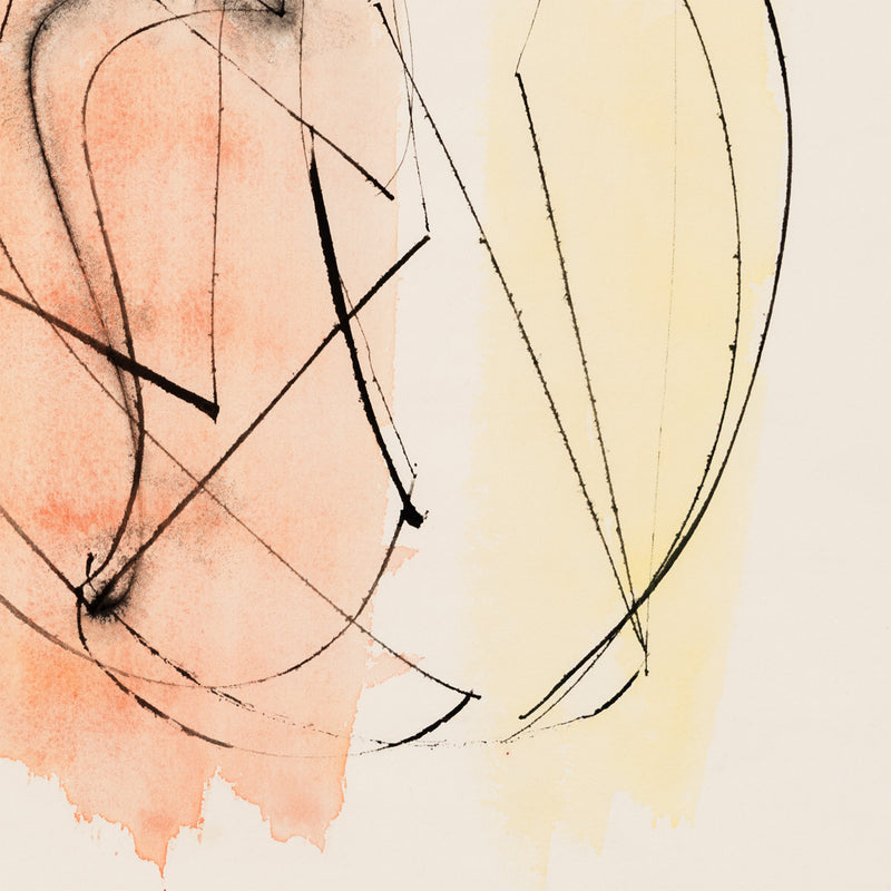 American woman artist Dorothy Dehner “Untitled (Three Figures)” Ink and watercolor on paper, 1953