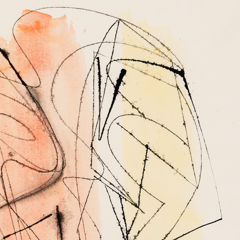 American woman artist Dorothy Dehner “Untitled (Three Figures)” Ink and watercolor on paper, 1953