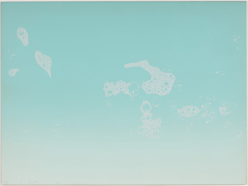 ed rusha green suds suds series turquoise suds screenprint silkscreen serigraph limited edition 1971 printmaking pop art california los angeles 1970s iconic american artist highres high-res high resolution framed