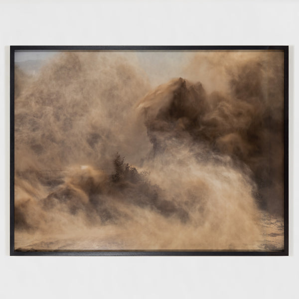 Edward Burtynsky Xiaolangdi Dam #2, Yellow River, Henan Province, China, 2011 photograph limited edition water project chinese photos documentation otherworldly mist spray stunning canadian photographer canadian artist collect edward burtynsky sell edward burtynsky buy edward burtynsky framed