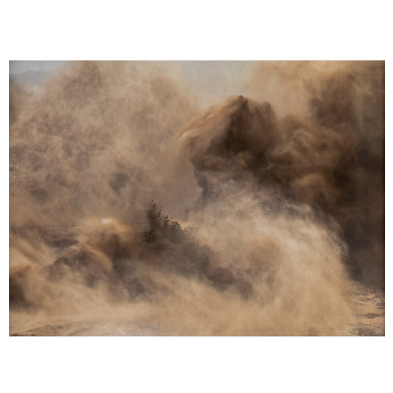 Edward Burtynsky Xiaolangdi Dam #2, Yellow River, Henan Province, China, 2011 photograph limited edition water project chinese photos documentation otherworldly mist spray stunning canadian photographer canadian artist collect edward burtynsky sell edward burtynsky buy edward burtynsky