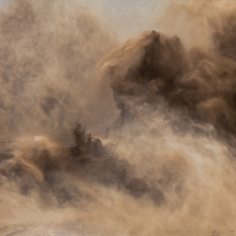 Edward Burtynsky Xiaolangdi Dam #2, Yellow River, Henan Province, China, 2011 photograph limited edition water project chinese photos documentation otherworldly mist spray stunning canadian photographer canadian artist collect edward burtynsky sell edward burtynsky buy edward burtynsky