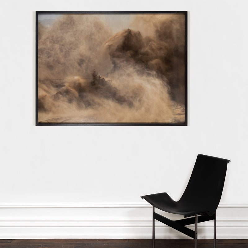 Edward Burtynsky Xiaolangdi Dam #2, Yellow River, Henan Province, China, 2011 photograph limited edition water project chinese photos documentation otherworldly mist spray stunning canadian photographer canadian artist collect edward burtynsky sell edward burtynsky buy edward burtynsky