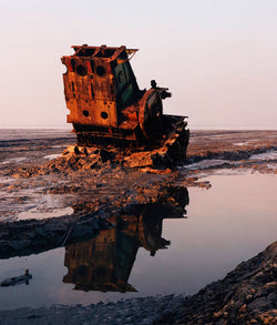Toronto art gallery features iconic Canadian artist / photographer Edward Burtynsky. "Shipbreaking #33" showcases discarded ocean liners in Bagladesh. TThe striking and moody photograph in a distinctive palette are intriguing, disturbing, and curiously beautiful. 