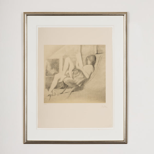 balthus young girl reading jeune fille assise 1994 lithograph portrait blurred french artist dessins portfolio collect buy sell balthus artwork 