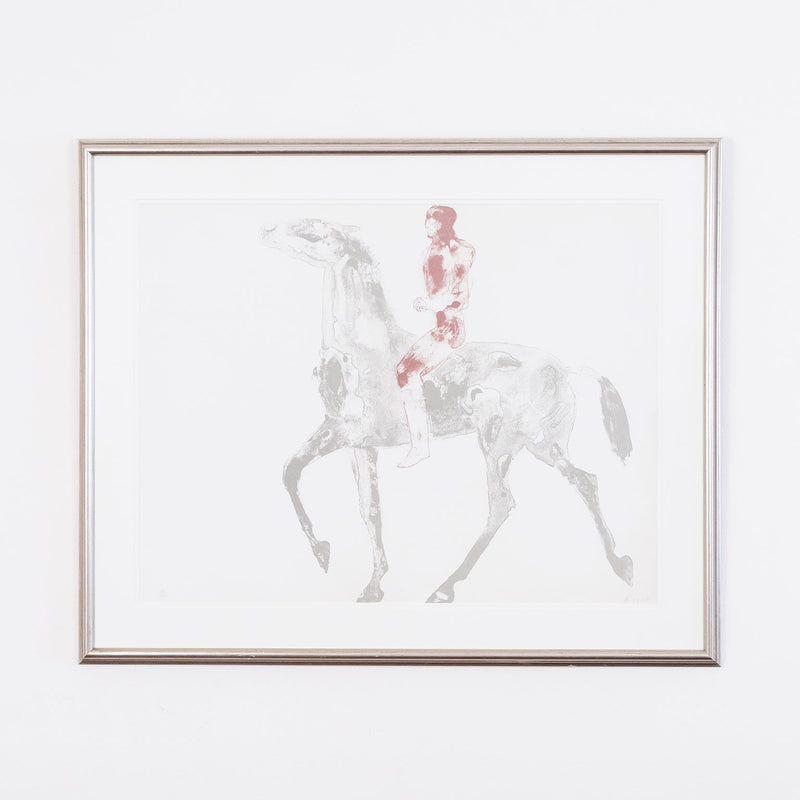 Elisabeth Frink, "Horse and Rider I"   1970  Lithograph  Signed and numbered by artist, bottom right  From an edition of 70  20"H 30"W (work)  Framed with museum glass, Caviar20 Art Gallery Toronto