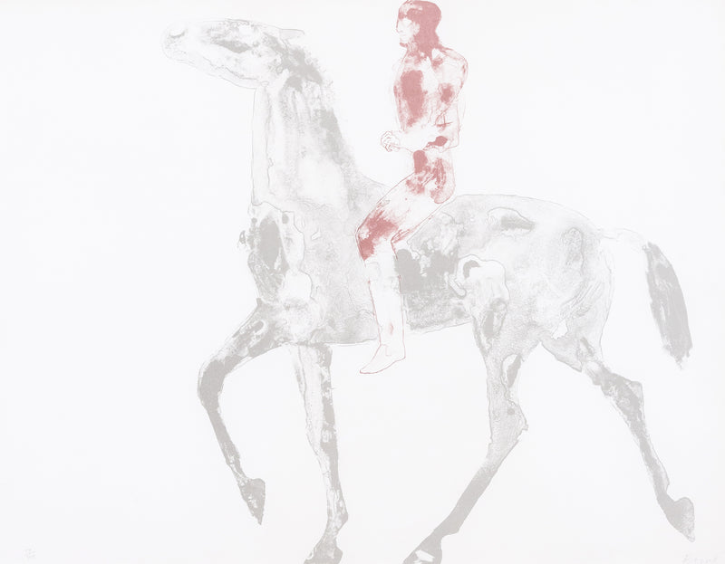 Elisabeth Frink, "Horse and Rider I"   1970  Lithograph  Signed and numbered by artist, bottom right  From an edition of 70  20"H 30"W (work)  Framed with museum glass, Caviar20 Art Gallery Toronto