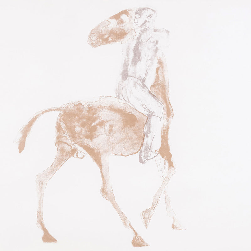 Elisabeth Frink, "Horse and Rider II"   1970  Lithograph  Signed and numbered by artist, bottom right  From an edition of 70  20"H 30"W (work)  Framed with museum glass  Very good condition, Caviar20 Fine Art Gallery Toronto