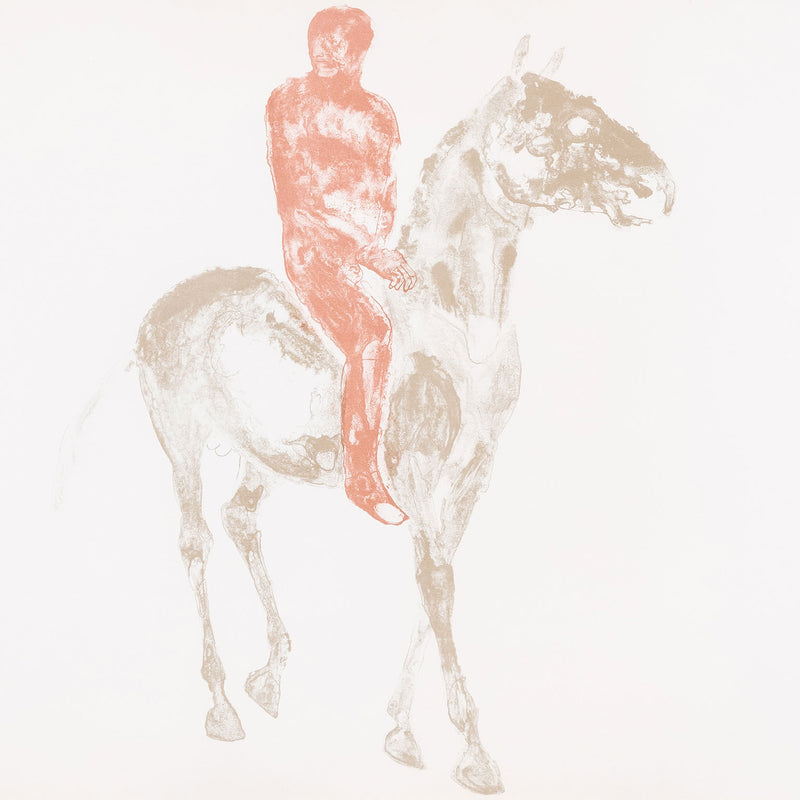 Elisabeth Frink, "Horse and Rider III"   1970  Lithograph  Signed and numbered by artist, bottom right  From an edition of 70  20"H 30"W (work)  Framed with museum glass  Very good condition, Caviar20 Fine Art Gallery Toronto