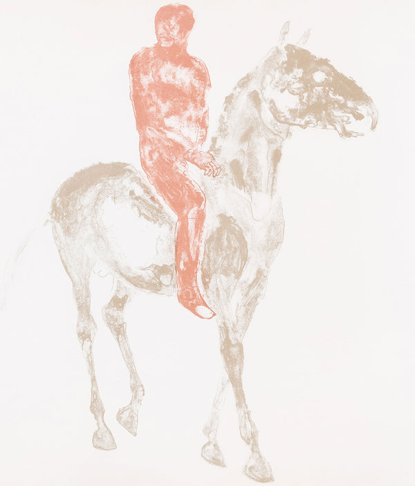 Elisabeth Frink, "Horse and Rider III"   1970  Lithograph  Signed and numbered by artist, bottom right  From an edition of 70  20"H 30"W (work)  Framed with museum glass  Very good condition, Caviar20 Fine Art Gallery Toronto