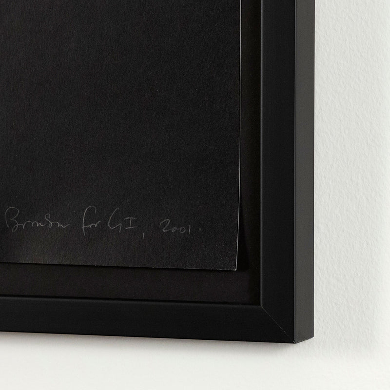 General Idea "Mondo Cane Kama Sutra" 2001. Detail image of frame corner featuring the signature of iconic Candian artist, AA Bronson.