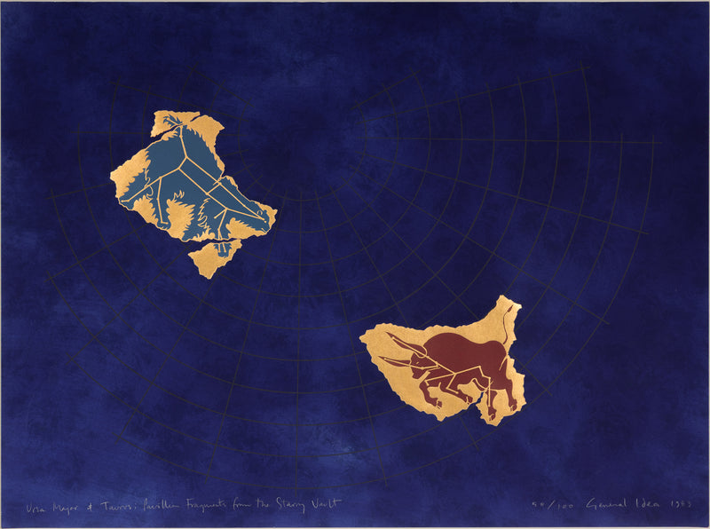 general idea ursa major and taurus: pavillion fragments from the starry vault print 1983 limited edition GI General IDea artists canadian art collect sell buy general idea constellation art stars universe