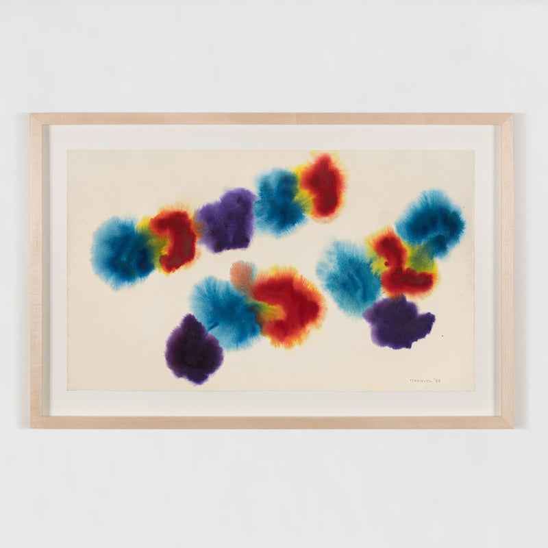 GERSHON ISKOWITZ "RED-BLUE" WATERCOLOR, 1978