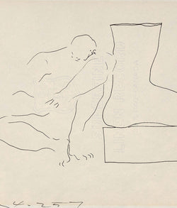 Famous Canadian artist, Harold Town, demonstrates his incredible ability as a draughtsman in this 1957 ink drawing.