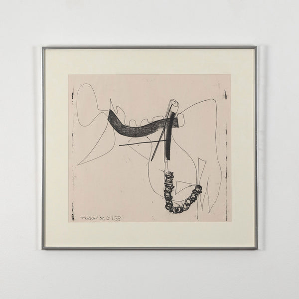 Untitled black and white monoprint by famous Canadian artist, Harold Town.