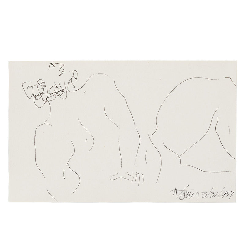 HAROLD TOWN "SURPRISED BUTLER" DRAWING, 1957