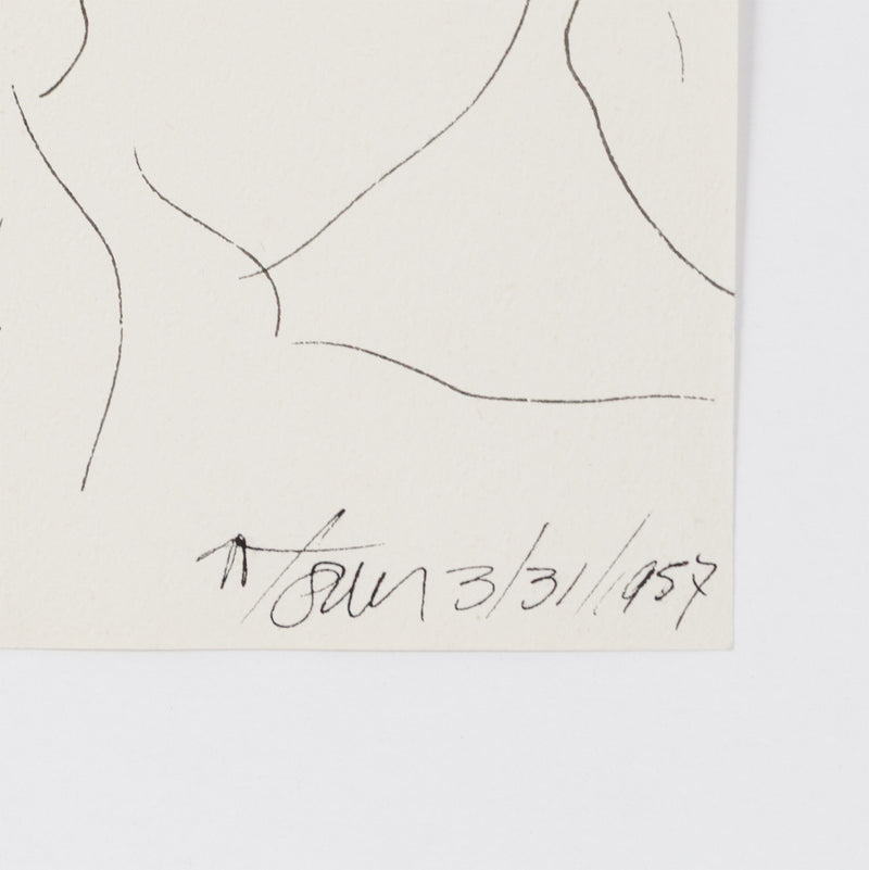 HAROLD TOWN "SURPRISED BUTLER" DRAWING, 1957