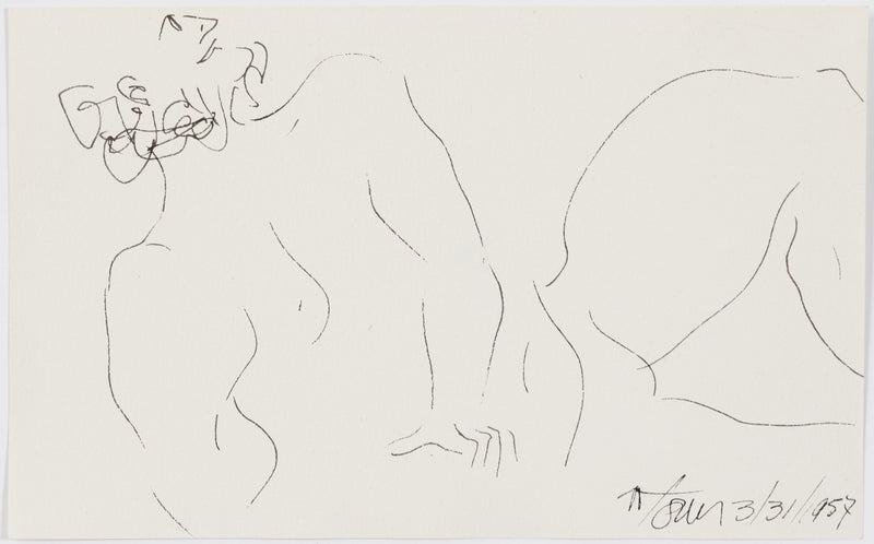 HAROLD TOWN "SURPRISED BUTLER" DRAWING, 1957