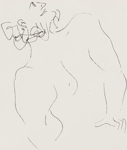 HAROLD TOWN "SURPRISED BUTLER" DRAWING, 1957