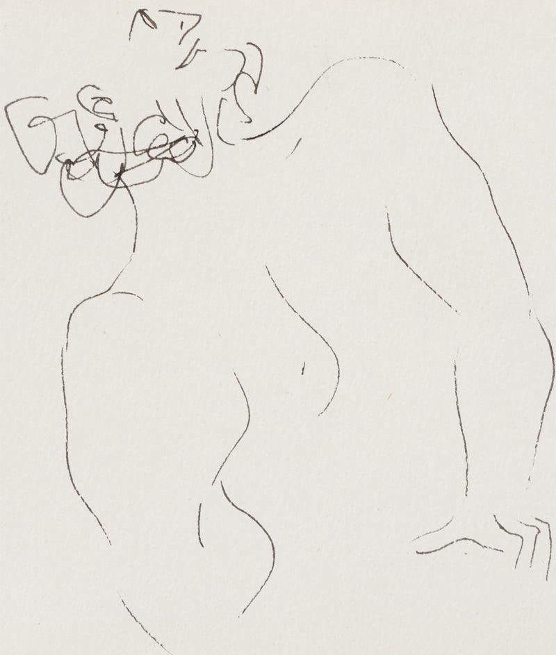 HAROLD TOWN "SURPRISED BUTLER" DRAWING, 1957
