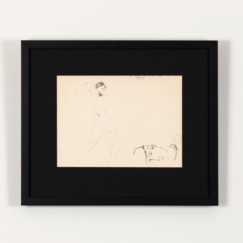 Details of a ink line drawing by famous Canadian artist Harold Town. 