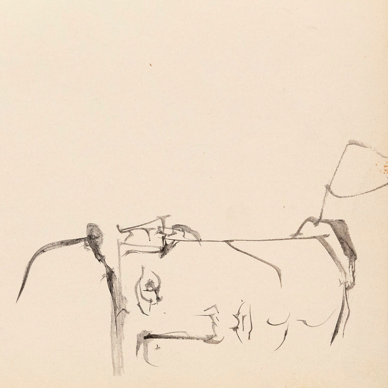Details of a ink line drawing by famous Canadian artist Harold Town. 