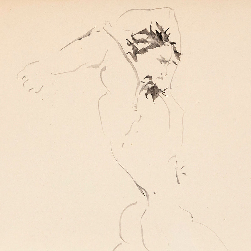 Details of a ink line drawing by famous Canadian artist Harold Town. 
