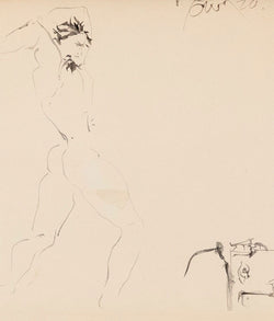 Details of a ink line drawing by famous Canadian artist Harold Town. 