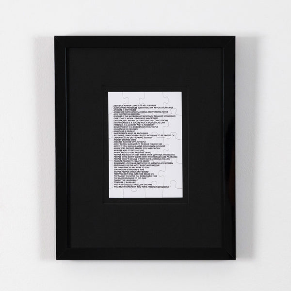 JENNY HOLZER "TRUISMS PUZZLE" 1996