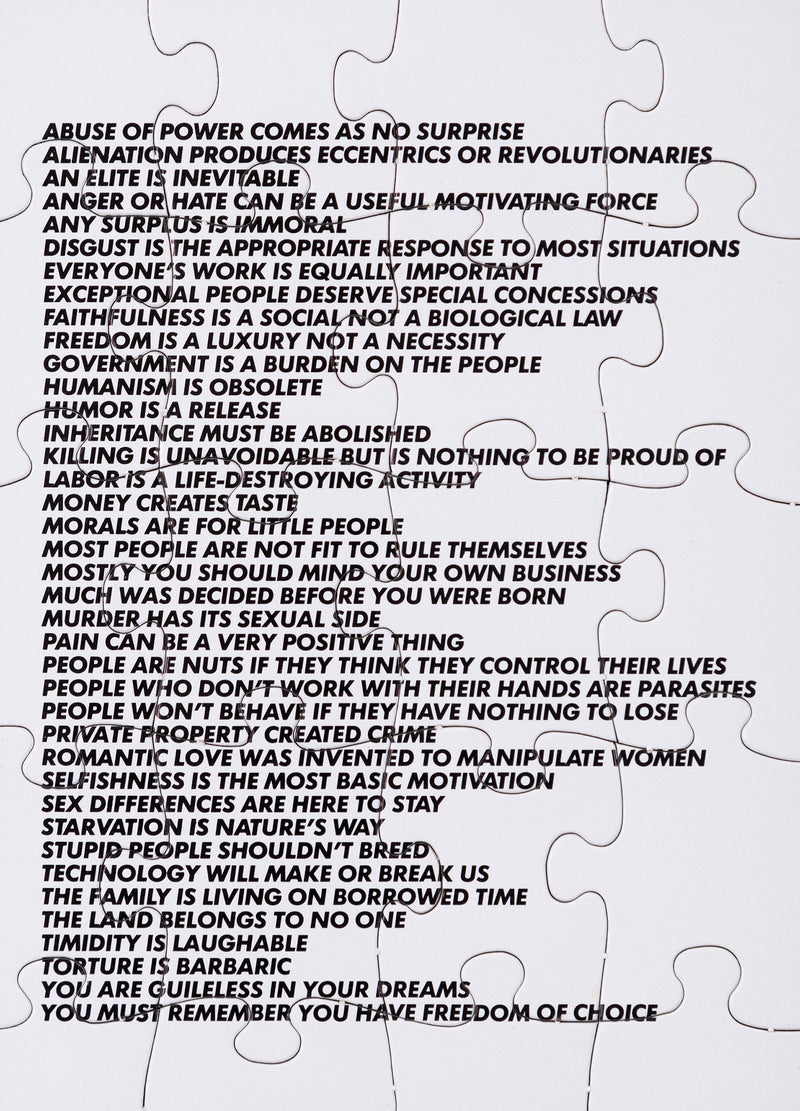 JENNY HOLZER "TRUISMS PUZZLE" 1996