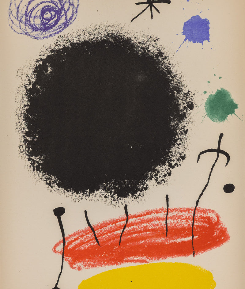 joan miro obra inedita recent plate I 1 1964 lithograph limited edition miro edition miro print iconic artist print accessible framed highres black hole classic miro print colorful framed