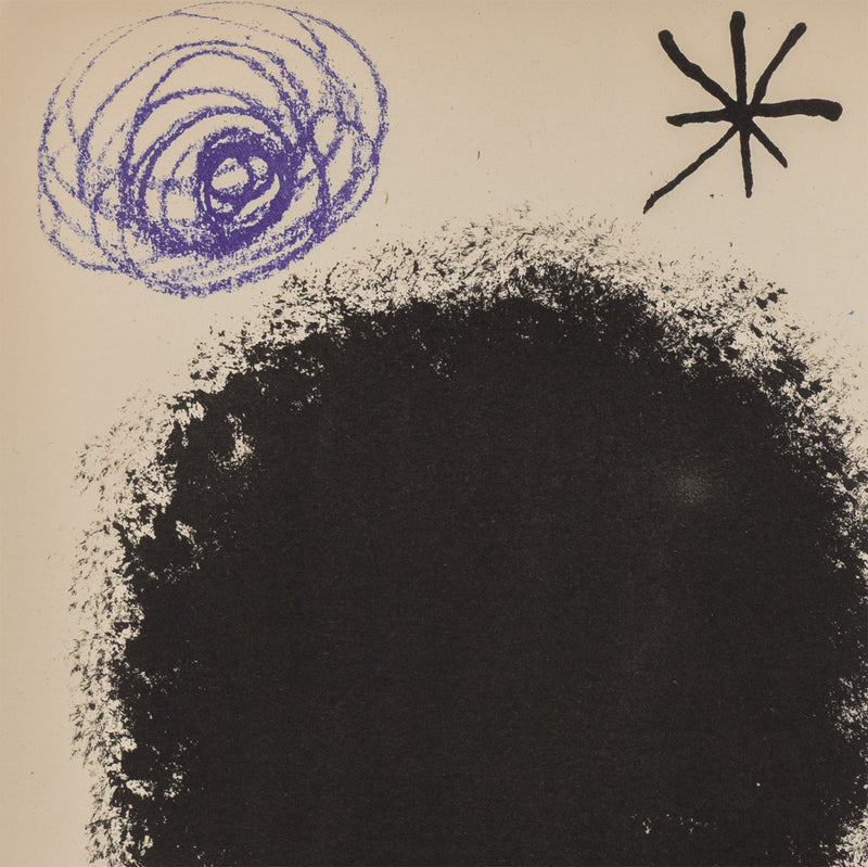 joan miro obra inedita recent plate I 1 1964 lithograph limited edition miro edition miro print iconic artist print accessible framed highres black hole classic miro print colorful framed