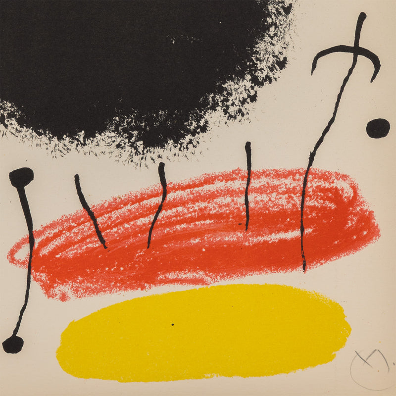 joan miro obra inedita recent plate I 1 1964 lithograph limited edition miro edition miro print iconic artist print accessible framed highres black hole classic miro print colorful framed