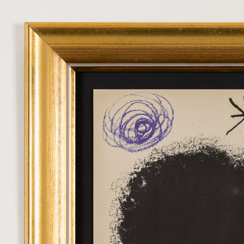 joan miro obra inedita recent plate I 1 1964 lithograph limited edition miro edition miro print iconic artist print accessible framed highres black hole classic miro print colorful framed