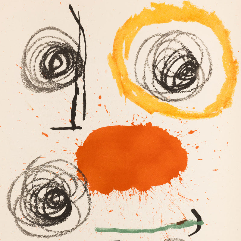 joan miro obra inedita recent lithograph plate 10 limited edition early work 1960s 1964 iconic european artist barcelona paris primary colors colours lithography printmaking surrealism abstraction 
