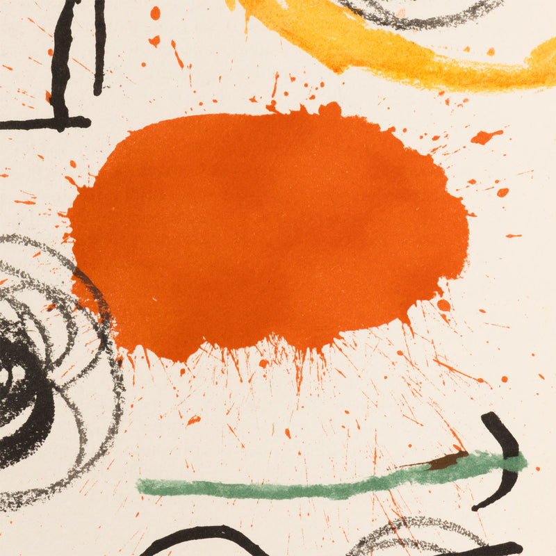 joan miro obra inedita recent lithograph plate 10 limited edition early work 1960s 1964 iconic european artist barcelona paris primary colors colours lithography printmaking surrealism abstraction 