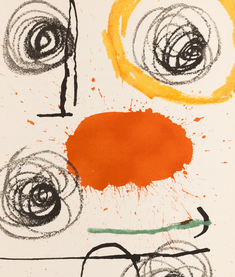 joan miro obra inedita recent lithograph plate 10 limited edition early work 1960s 1964 iconic european artist barcelona paris primary colors colours lithography printmaking surrealism abstraction 