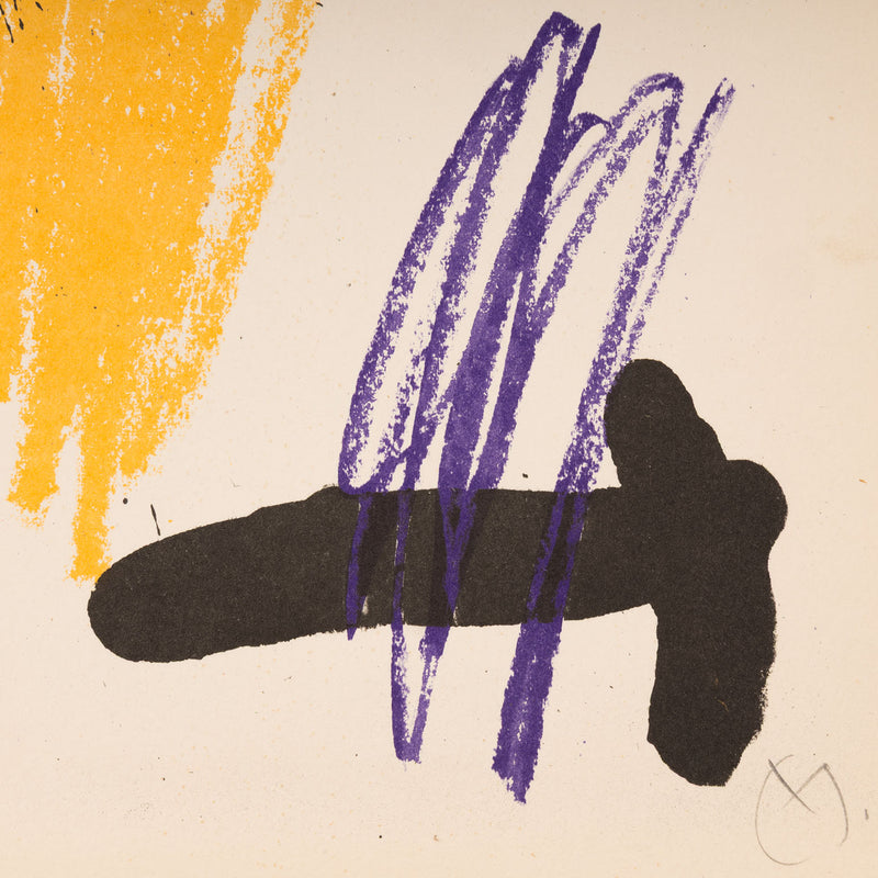 joan miro obra inedita recent lithograph plate 5 limited edition early work 1960s 1964 iconic european artist barcelona paris primary colors colours lithography printmaking surrealism abstraction 