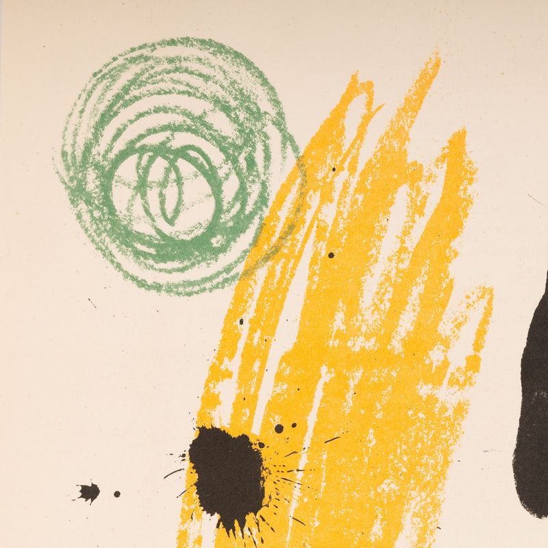 joan miro obra inedita recent lithograph plate 5 limited edition early work 1960s 1964 iconic european artist barcelona paris primary colors colours lithography printmaking surrealism abstraction 