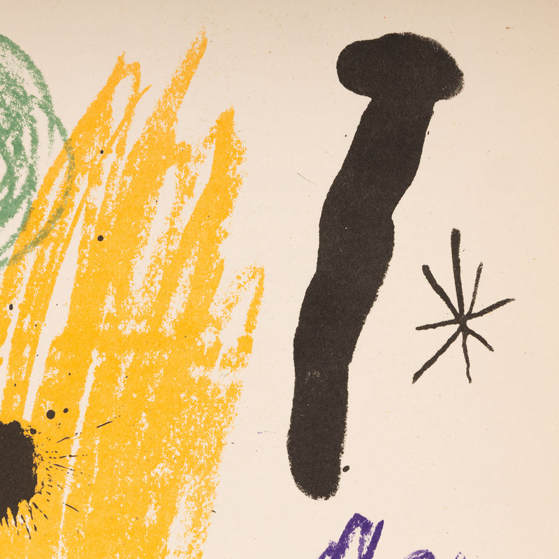 joan miro obra inedita recent lithograph plate 5 limited edition early work 1960s 1964 iconic european artist barcelona paris primary colors colours lithography printmaking surrealism abstraction 