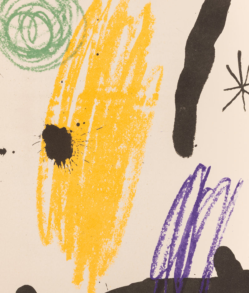 joan miro obra inedita recent lithograph plate 5 limited edition early work 1960s 1964 iconic european artist barcelona paris primary colors colours lithography printmaking surrealism abstraction 