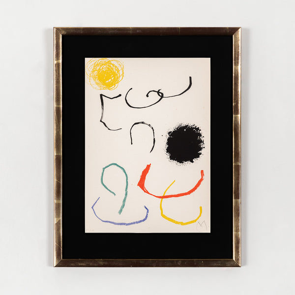 joan miro obra inedita recent lithograph plate 8 limited edition early work 1960s 1964 iconic european artist barcelona paris primary colors colours lithography printmaking surrealism abstraction 