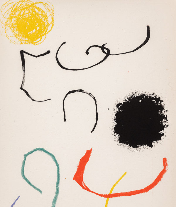 joan miro obra inedita recent lithograph plate 8 limited edition early work 1960s 1964 iconic european artist barcelona paris primary colors colours lithography printmaking surrealism abstraction 