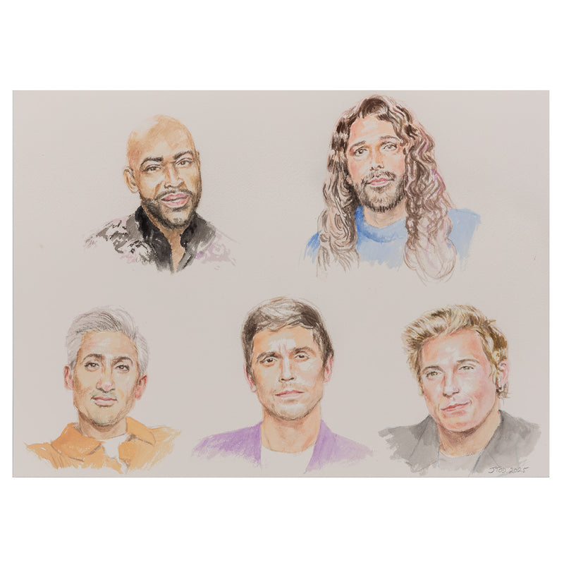 JOANNE TOD "FAB FIVE" WATERCOLOR, 2025