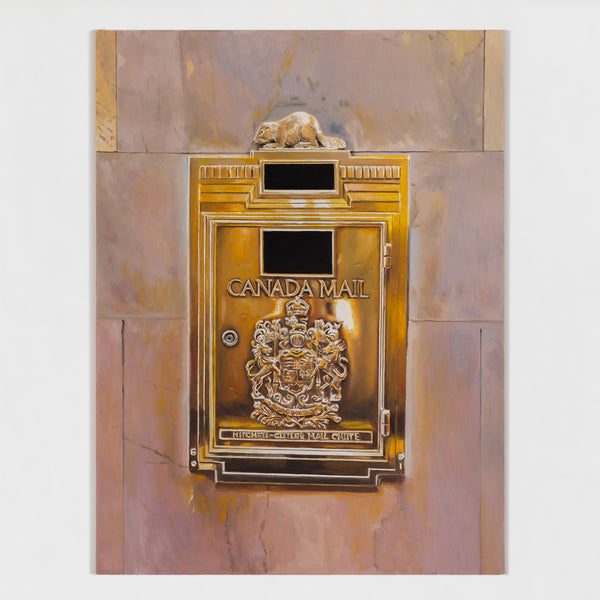 joanne tod painting canada mail canada post mail chute canadiana imagery beaver 2025 canadian artist contemporary canadian painter 
