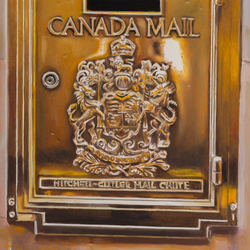 joanne tod painting canada mail canada post mail chute canadiana imagery beaver 2025 canadian artist contemporary canadian painter 