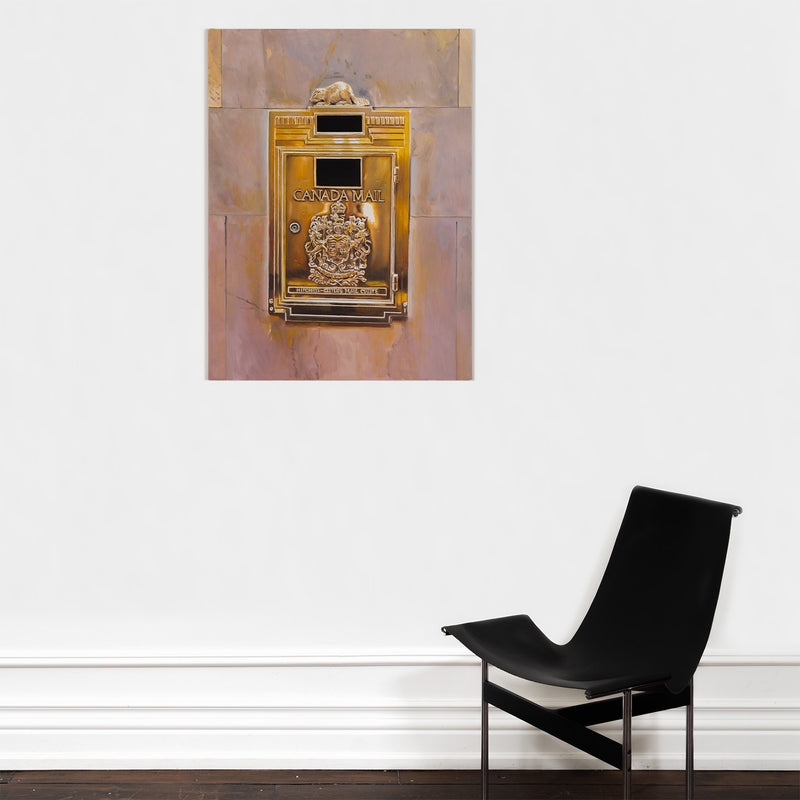 joanne tod painting canada mail canada post mail chute canadiana imagery beaver 2025 canadian artist contemporary canadian painter 