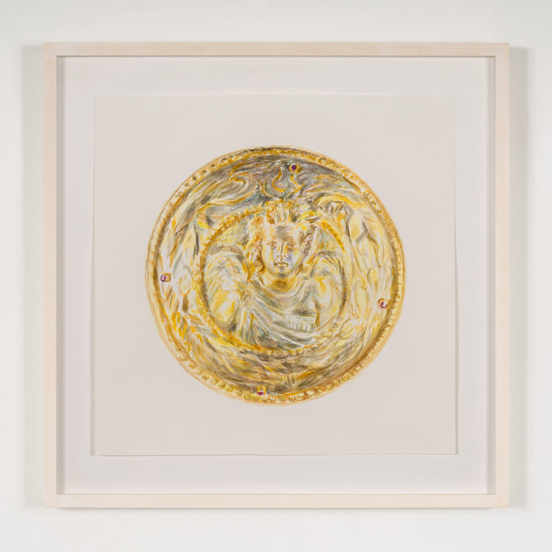 Joanne Tod gold medallion 2020 watercolor on paper watercolour on paper joanne tod work on paper museum institutional critique joanne tod antiquity buy sell collect joanne tod affordable original canadian artwork