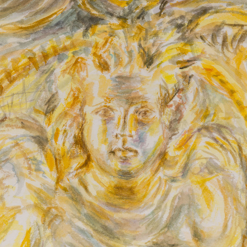 Joanne Tod gold medallion 2020 watercolor on paper watercolour on paper joanne tod work on paper museum institutional critique joanne tod antiquity buy sell collect joanne tod affordable original canadian artwork