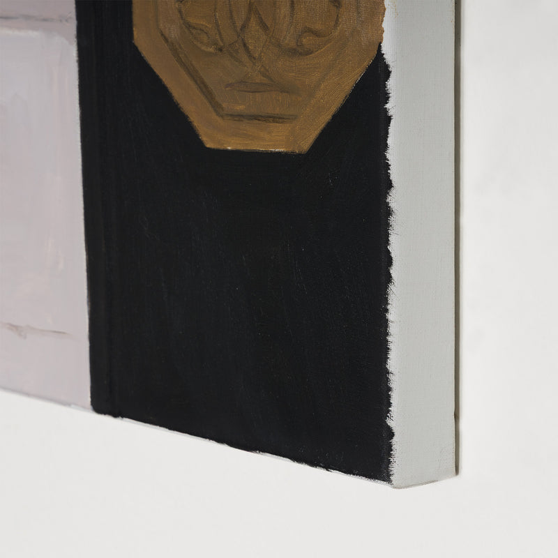 Joanne Tod Mailbox 2024 painting oil on linen canadian artist joanne tod feminist artist joanne tod canada post royal mail in canada canada mail mailbox gold old building toronto architecture toronto lobby gold painting collect canadian art buy canadian